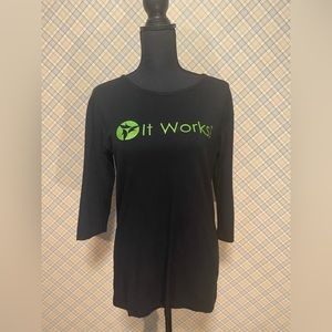 It Works Black 3/4 Sleeves T-Shirt